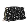 Black Witch Skull Moon Divination Leather Makeup Bag Large Travel Cosmetic Organizer Bag for Women Waterproof Toiletries Pouch