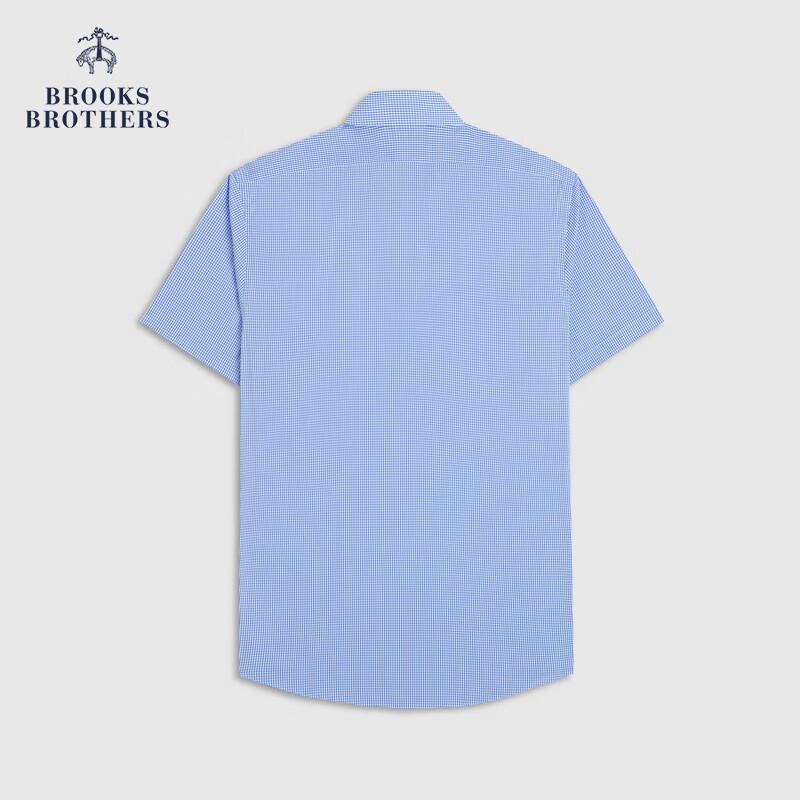 Мужская рубашка в клетку BrooksBrothers с воротником-стойкой, простая в уходе L 16