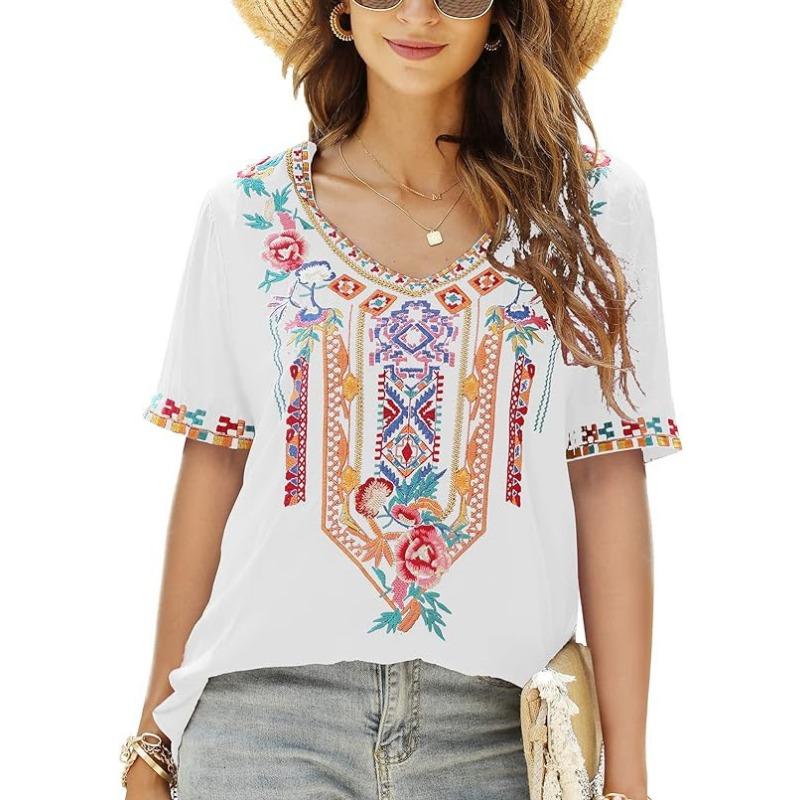 Summer 3D Loose Short Sleeved T-shirt, Women's Graffiti Printed Casual Versatile Top T-shirt