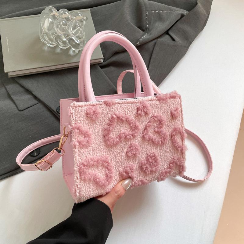 Летняя плюшевая модная портативная маленькая квадратная сумка, высококлассная универсальная сумка-мессенджер