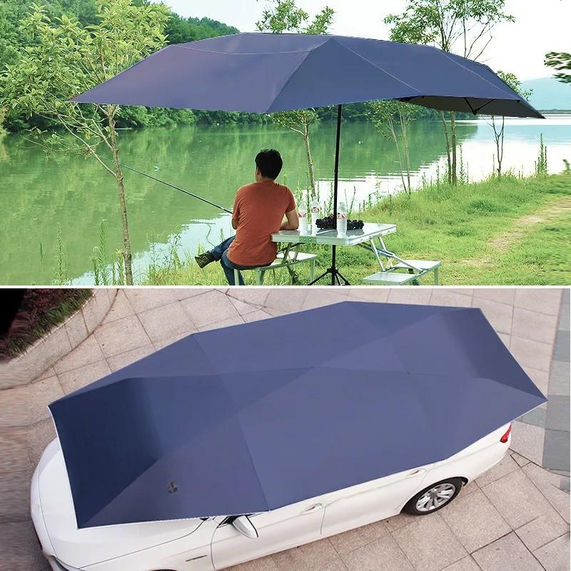 Sombrilla Parasol para Coche Súper Grande Plegable Totalmente Automático Techo Protector Solar de Verano Cobertizo con Mando a Distancia Toldo Portátil Amagi