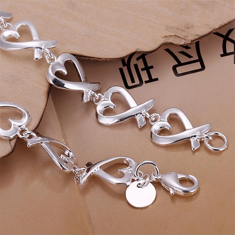 925 Sterling Silver Bracelet For The Wedding Lady Lovely Noble Beautiful Jewelry Fashion Beautiful Bracelet