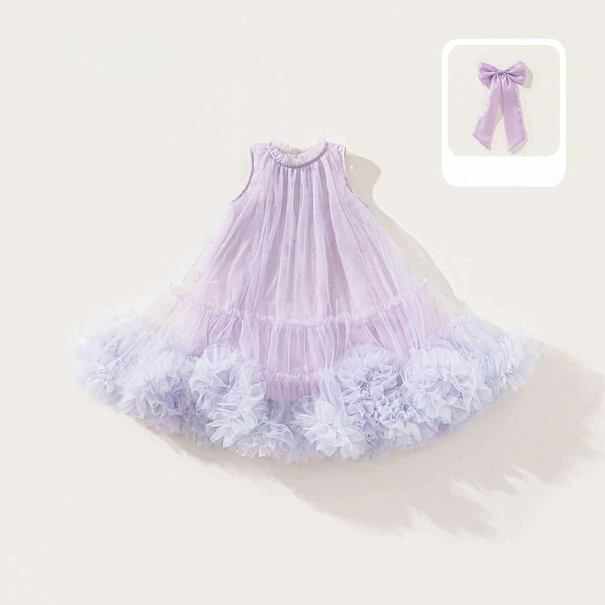 Kids Carnival Costumes for Girls Sleeveless Mesh Puffy Ball Gown Princess Dress for Carnival Party 110