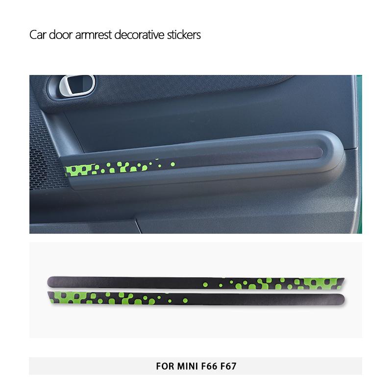 For Mini Cooper F66 F67 2024 2025 Car Door Armrest Decorative Leather Stickers Interior Protection Sticker Car Accessories