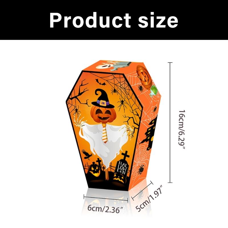 12Pcs Halloween Themed Candy Packaging Boxes 250GSM Cardstock Party Treat Box Easy Assembly for Halloween Supplies