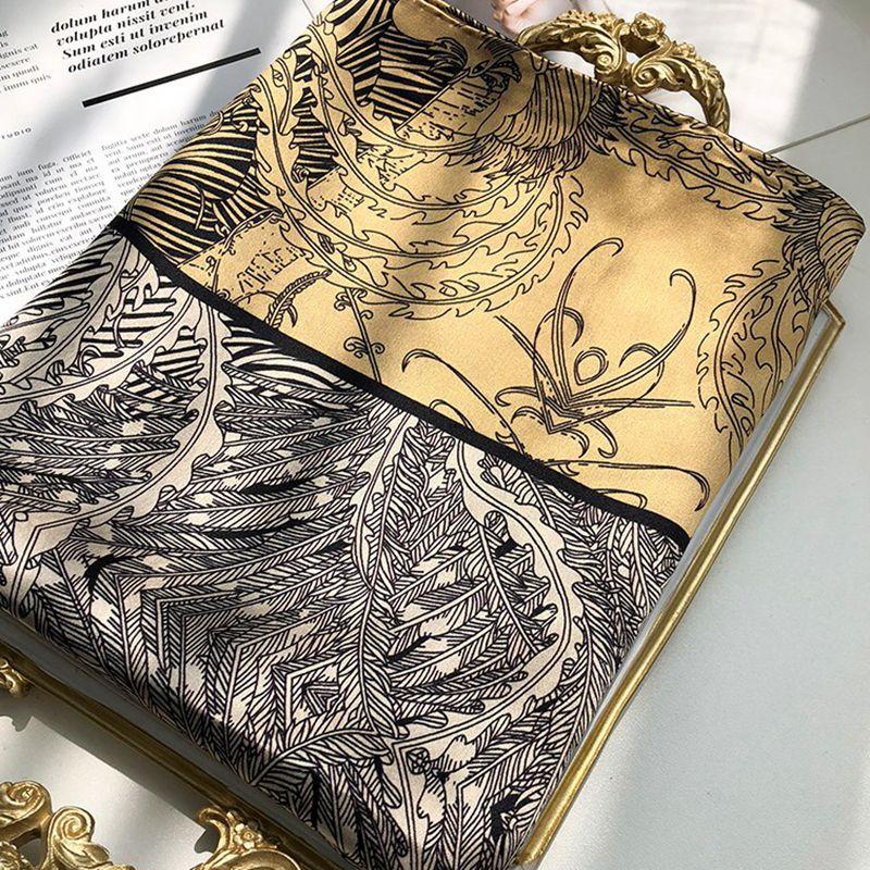 

Глазурована шовкова хустка з гінкго Шовкова жіноча весняно-осіння хустка з шовку тутового дерева Шаль для кондиціонера Квадратна хустка 108X108CM