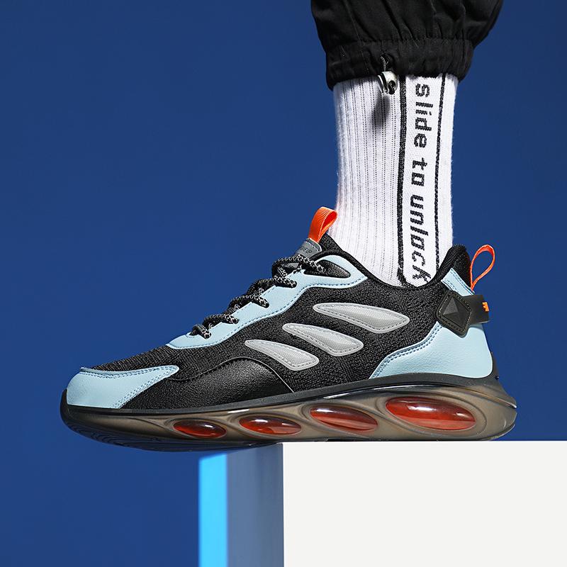 Мужская дышащая спортивная обувь для бега и фитнеса Four Seasons 44 чёрный/темно-зеленого — фото 10