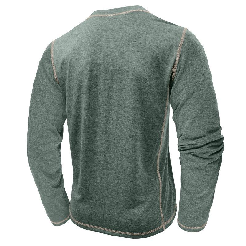 Herren Plus Size Langarm Henley T-Shirt Lässig Rundhals Tägliches Oberteil