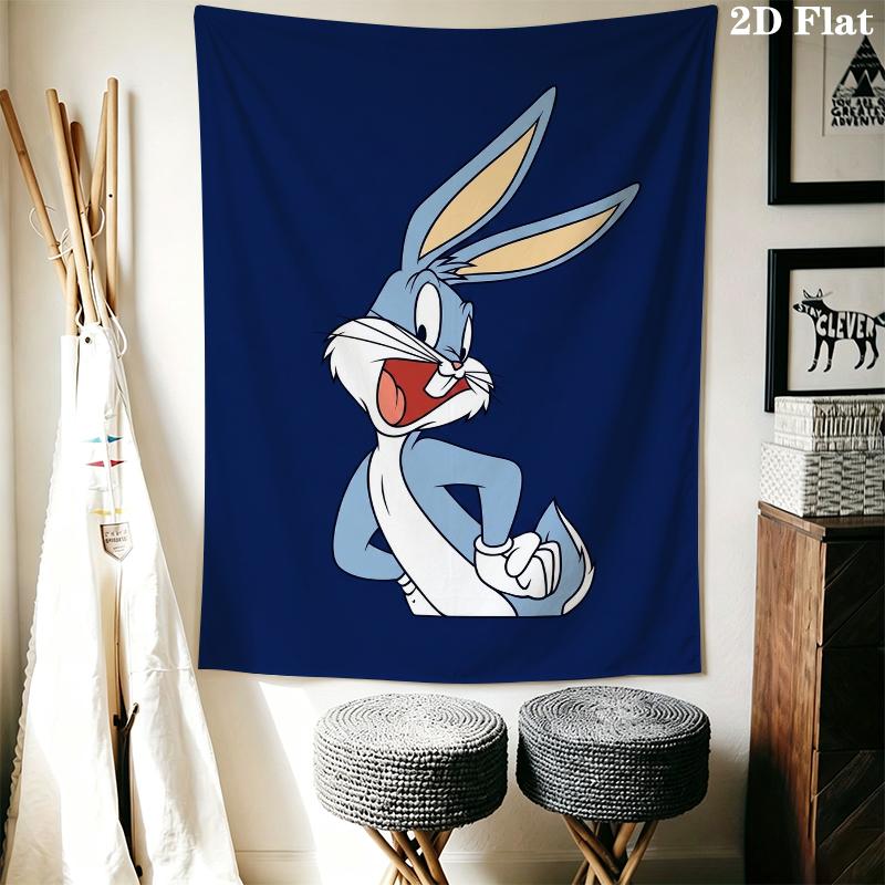 Bugs Bunny Wall Tapestry Aesthetic Wall Hanging Printed Fabric Blanket Decorative Tapestries for Bedroom Living Room Home Decor