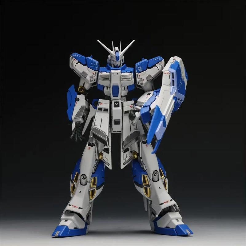 RG 1/144 Hi-Nu Gold & Silver Plated Gunpla Assembly Model Kit Mobile Suit Action Figure With 3 Bonus Masks Anime Mecha Toy Gifts