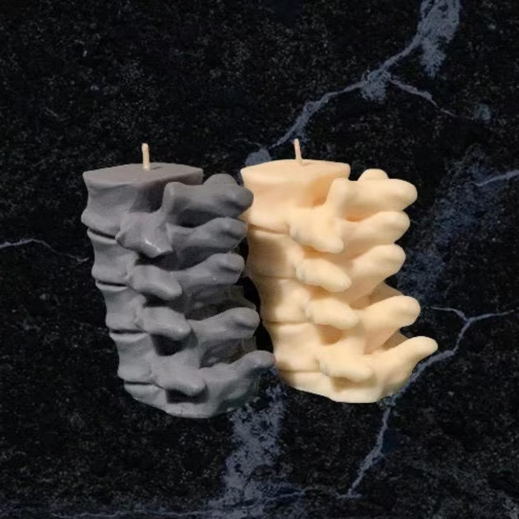 1pc Spine Candle Mold for Halloween Decor Premium Scented Candles 3D Broken Shell Egg Candle Silicon Mould Human Vertebrae Mold