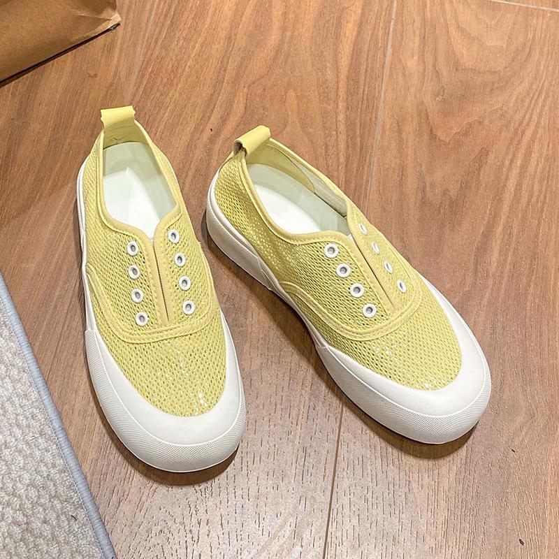 

Сетчатые дышащие туфли-рыбаки женские 2025 новые летние полые крупная сетка повседневные кеды на мягкой подошве белые туфли для беременных 40 жёлтый
