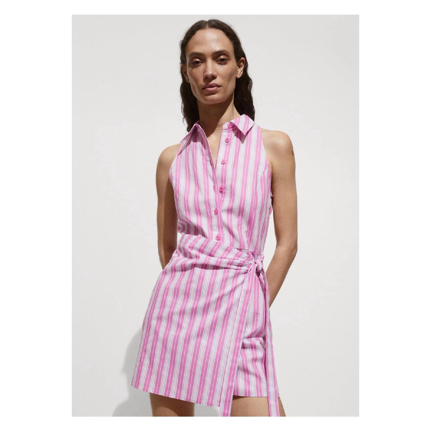 

Wrap-cut Shirt Dress XS розовый