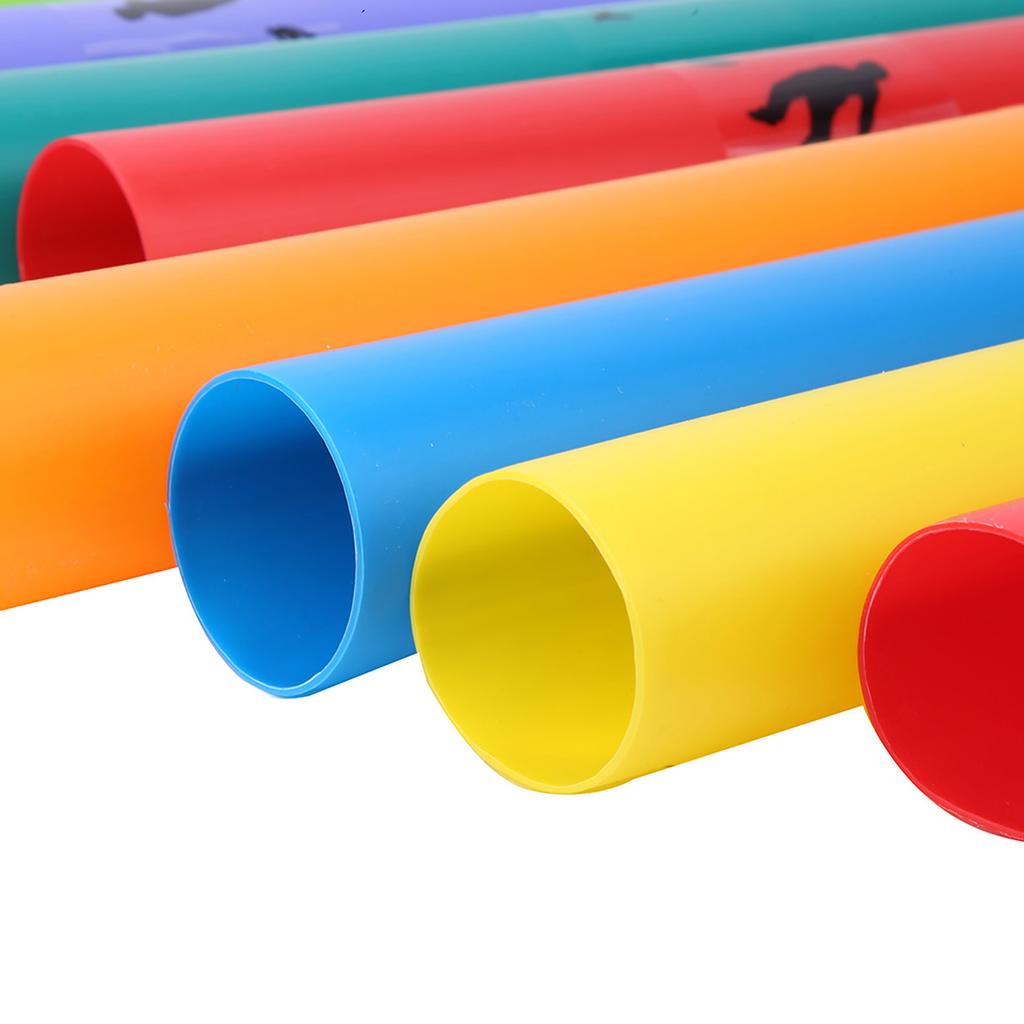8pcs Orff Percussion Instrument Plastic Sound Tube Color Octave Tube Kit Kids Musical Toy