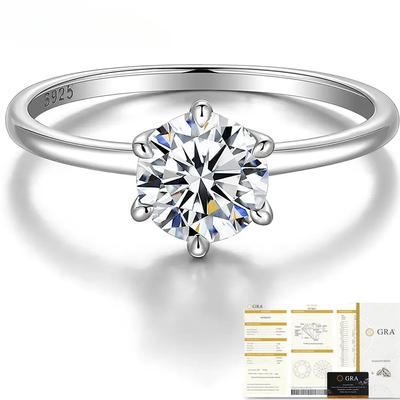 Trumium 0,5/1 Ct D Color Moissanite Inel pentru femei Inele cu diamante moissanite s925 Verighete de logodna din argint Bijuterii fine