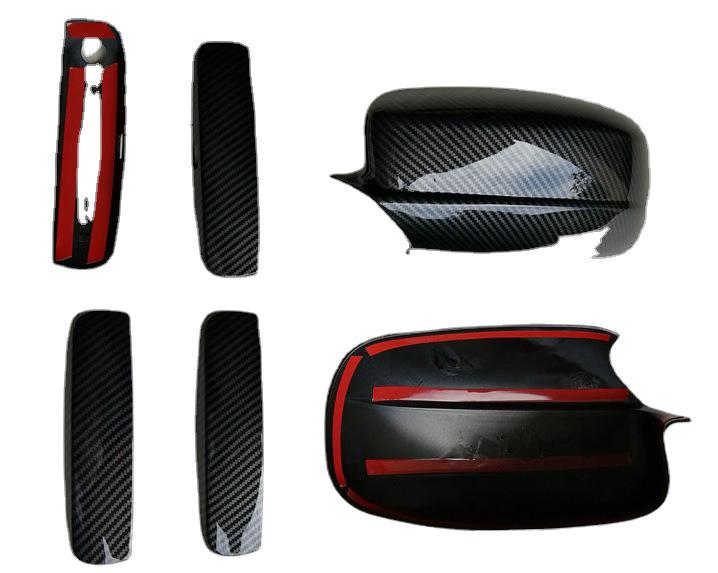 

Compatible Carbon Fiber Outer Door Handle & Rearview Mirror for 11-17 Dodge Charger Gloss Black