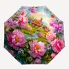 1pc Pastoral Landscape Automatic Open/Close Umbrella - Portable Collapsible Umbrella with 8-Rib Stability, Fashion Lovers Yy251017198