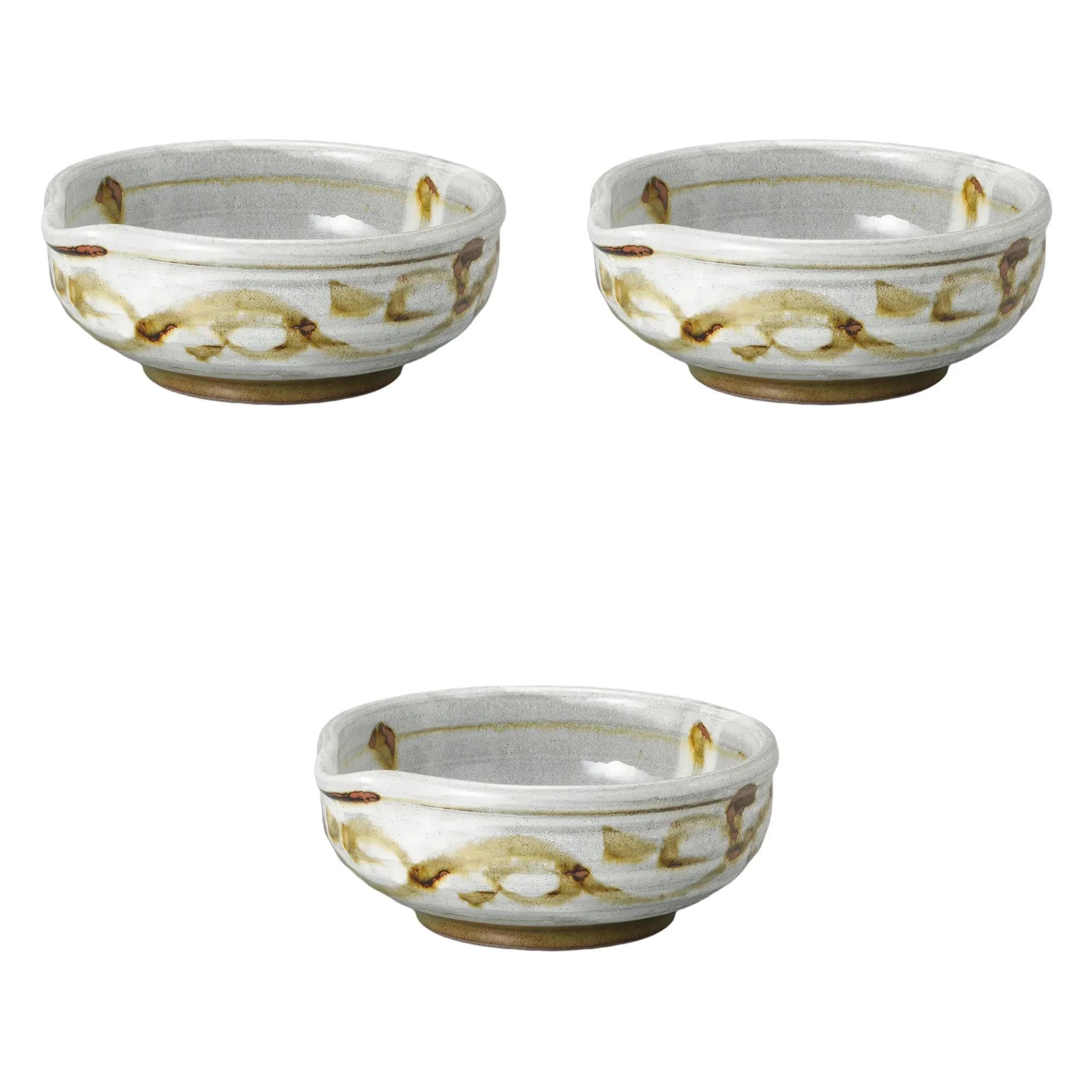 

Set of 3 Ame Karakusa Katakuchi Bowls x 16 x Setomonohonpo Series Bowls 6.0 [18 7.5 cm]