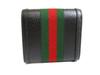 Authentic GUCCI Double G Black Leather Web Stripe Ophidia Bifold Wallet # a851  Seller refurbished