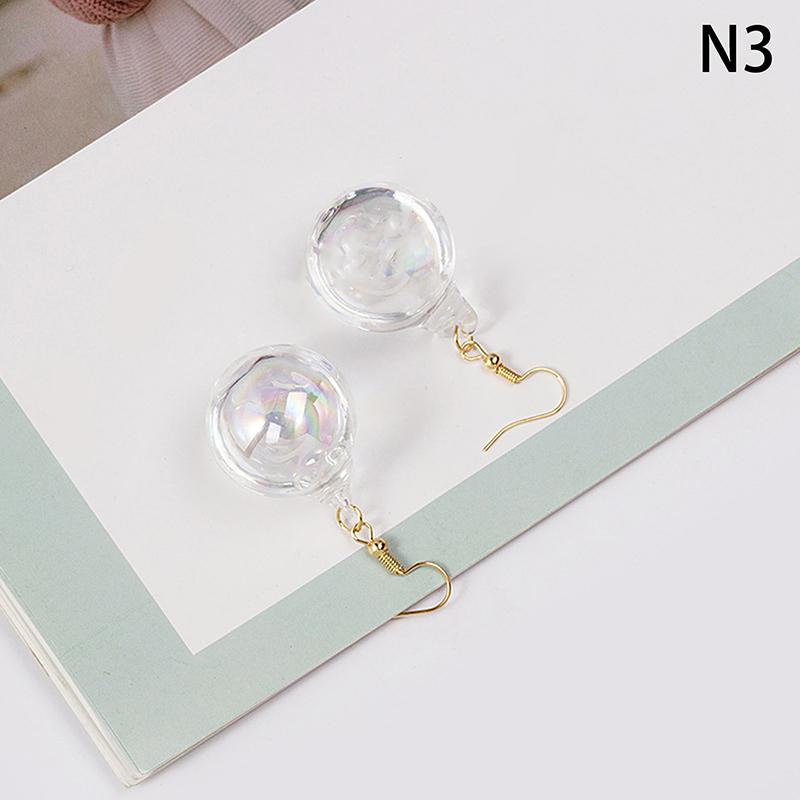 

Блестящие AB Прозрачные Подвесные Серьги-капли Стеклянный Шар-пузырь Вода Внутри Висячие Серьги Ювелирное Украшение для Женщин