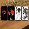 Samurai Warrior Geisha Phone Case For Samsung S25,S24,S21,S22,S23,S30,Ultra,S20,Plus,Fe,Lite,Note,10,Black Cover