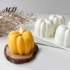 Halloween Party Decoration Craft 3D Pumpkin Silicone Candle Mold, Food-Grade Non-Stick Flexible DIY Baking Autumn Holiday Handmade Tools Themed