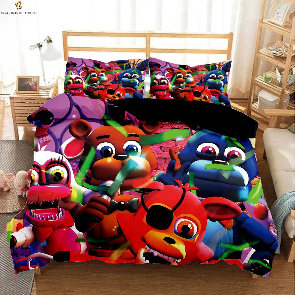 Dark Game 3D Printed Quilt Cover Kids Gift Bedding Set Quilt Cover Pillowcase 3 Pieces 100% Polyester Machine Washable