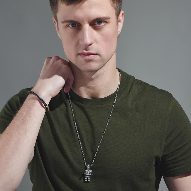 Steel Unique Titanium Robot Pendant Necklace Ideal For Couples And Hip Enthusiasts Hop
