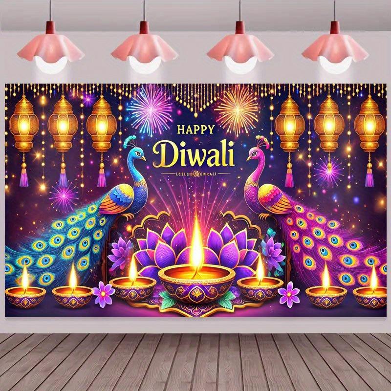 1 Piece Diwali Festival Lantern Festival Celebration Party Banner Background Decoration Multi Functional Celebration Banner