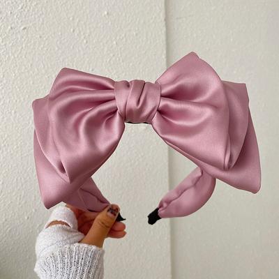 Damen Mädchen Seide Satin Große Schleife Haarband Stirnband Haarschmuck Haaraccessoires