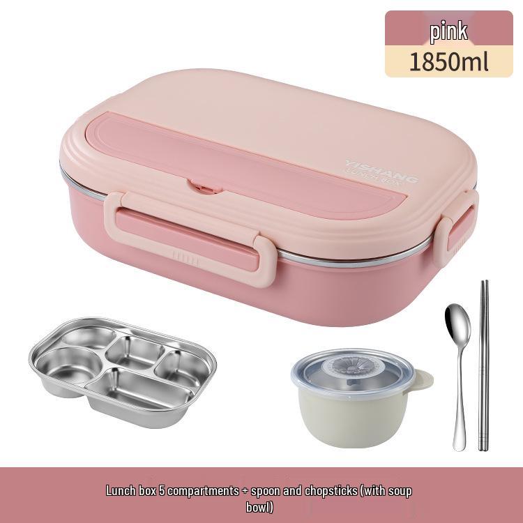 304 Stainless Steel Insulated Lunch Box with Lid, Large Capacity for Adults, Office & Student Use, Microwave Safe Bento Box