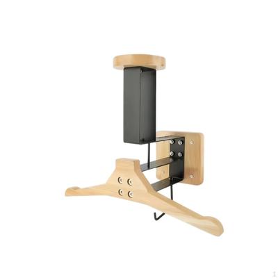 Helmet Rack with Wood Hanger Industrial Wall Mount Bracket Versatile