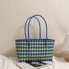 Vacation Style Weave Bag Bohemian Style Beach Tote Bag Casual Plastic Handbag  Girls