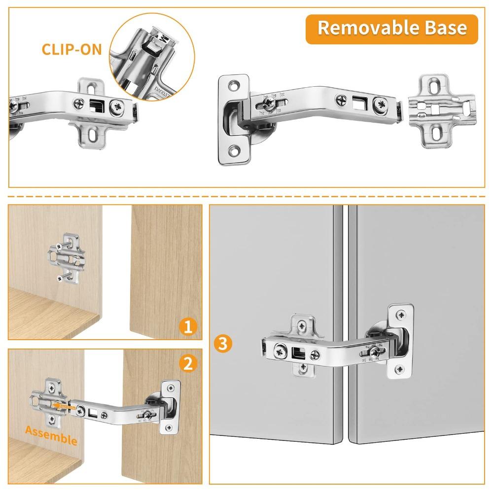 2pcs Stainless Steel Lazy Susan Hinge Hydraulic Cabinet Hardware Cabinet Hinges  Folden Door