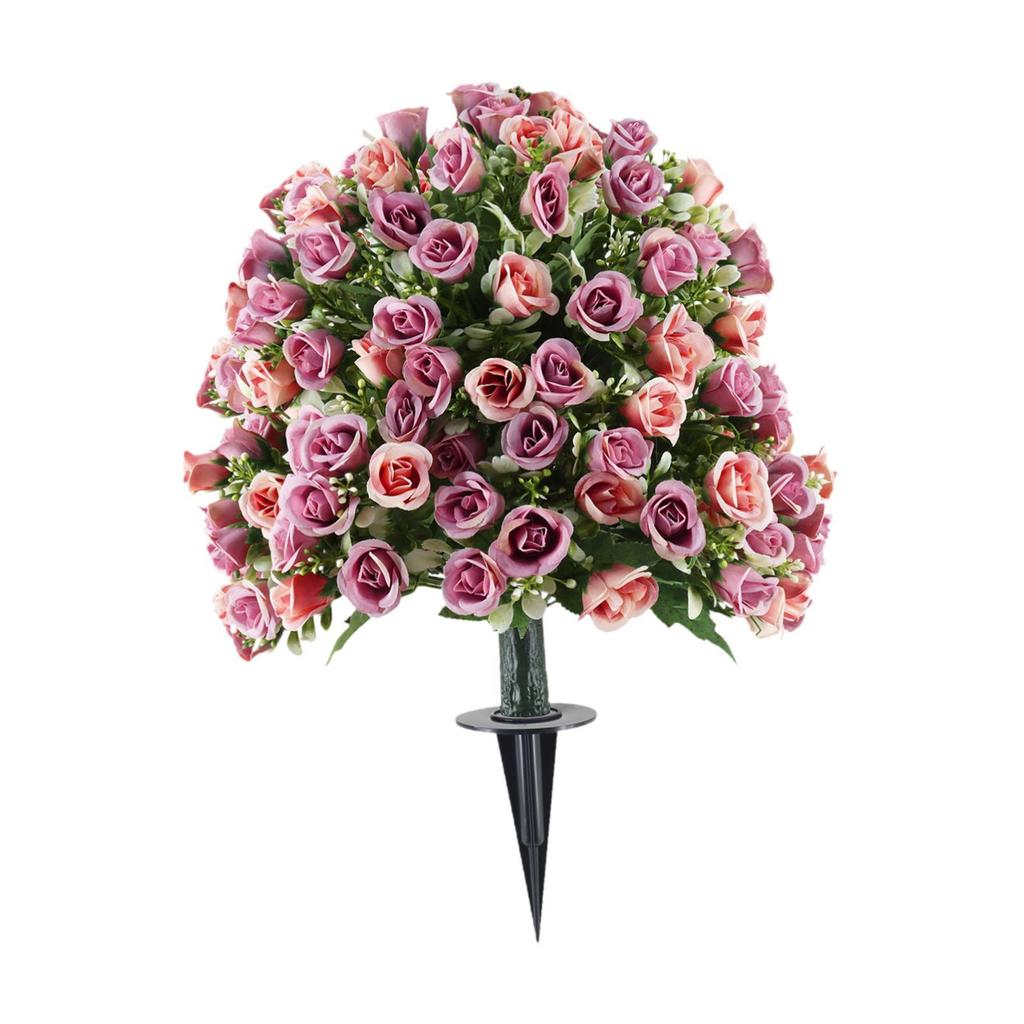 Fake Rose Plants with Layered Petals Artificial Greenery Shrubs Outdoor Indoor for Patio Porch Garden Floral Arrangements