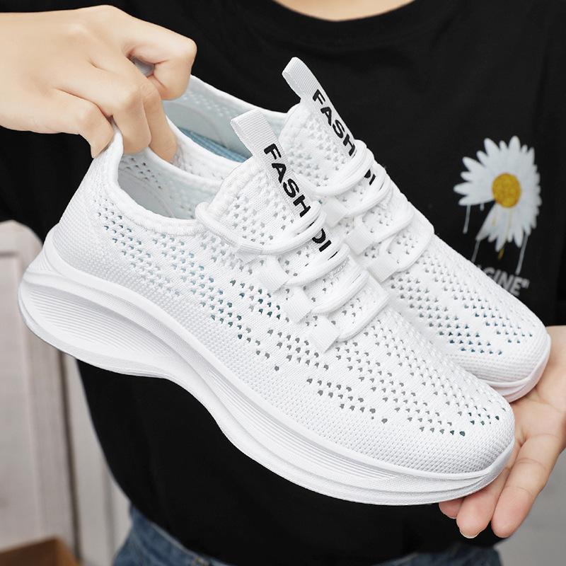 Women's Breathable Mesh Sneakers - Solid Color, Versatile, Soft Sole, Comfortable Casual Shoes
