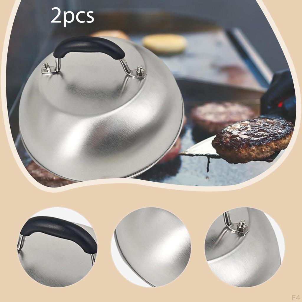 2 Pieces Basting Cover Cheese Melting Dome Round Multifunctional Smashed Burger Griddle Accessory
