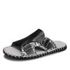 Fashion Men's Leather Personalized Double Buckle Slippers Fashion Luxury Brand Outdoor Sandals Handmade Designer Casual Shoes Walking