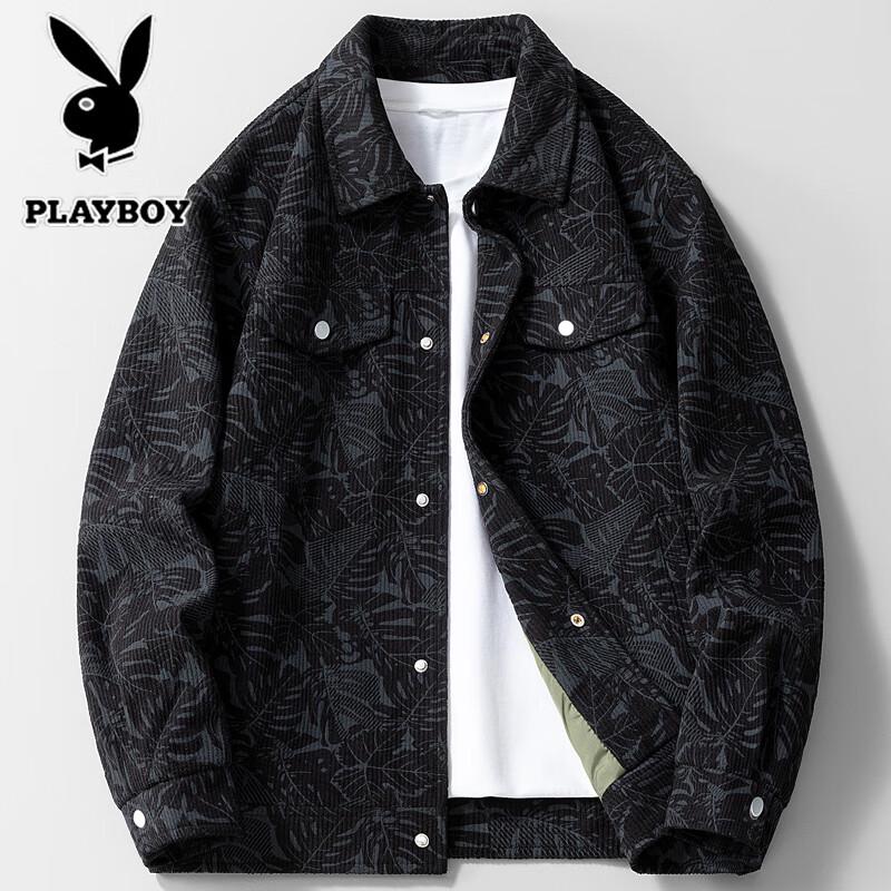 Playboy Men's Corduroy Lapel Casual Jacket