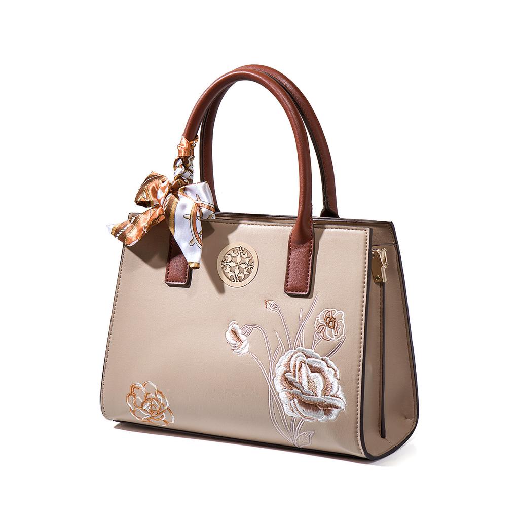 Mother'S Day Gift Embroidery New Chinese-Style Large-Capacity Portable Lady Mother Bag Atmospheric High-End Messenger Girl