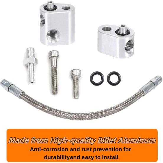 Throttle Body Bypass Hose Kit for GM LS Engines, 3-Bolt DBC/DBW, Gen 3 Coolant Crossover Steam Tube, Stainless Steel Braided Vent Hose, Compatible