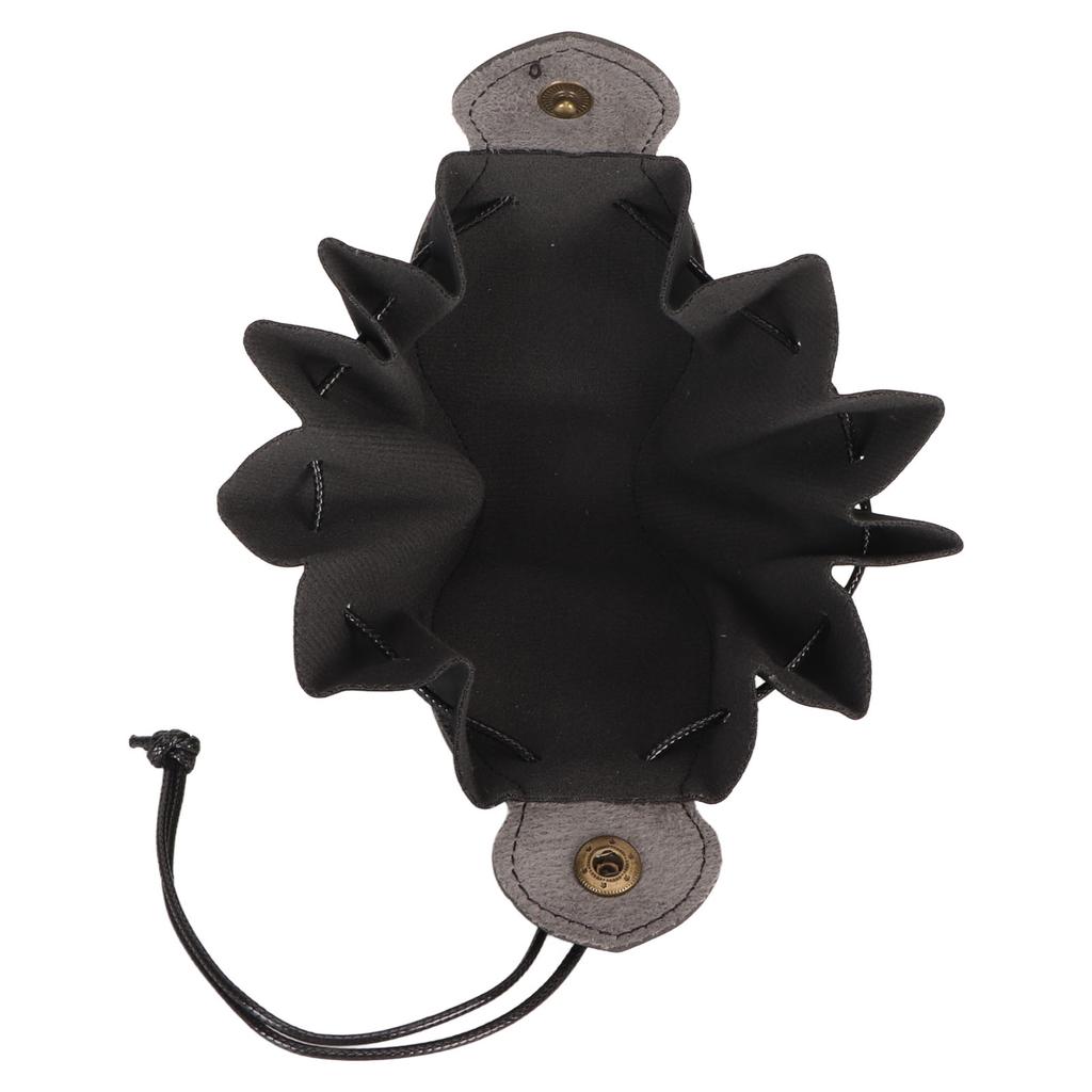 PU Kůže Úložný Sáček na Kostky Přenosný Stahovací Váček Ručně Vyráběný Sáček na Kostky Podnos Černý