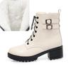 Mulheres botas de inverno tamanho grande nova lã natural quente botas de neve de salto médio marton couro genuíno botas curtas