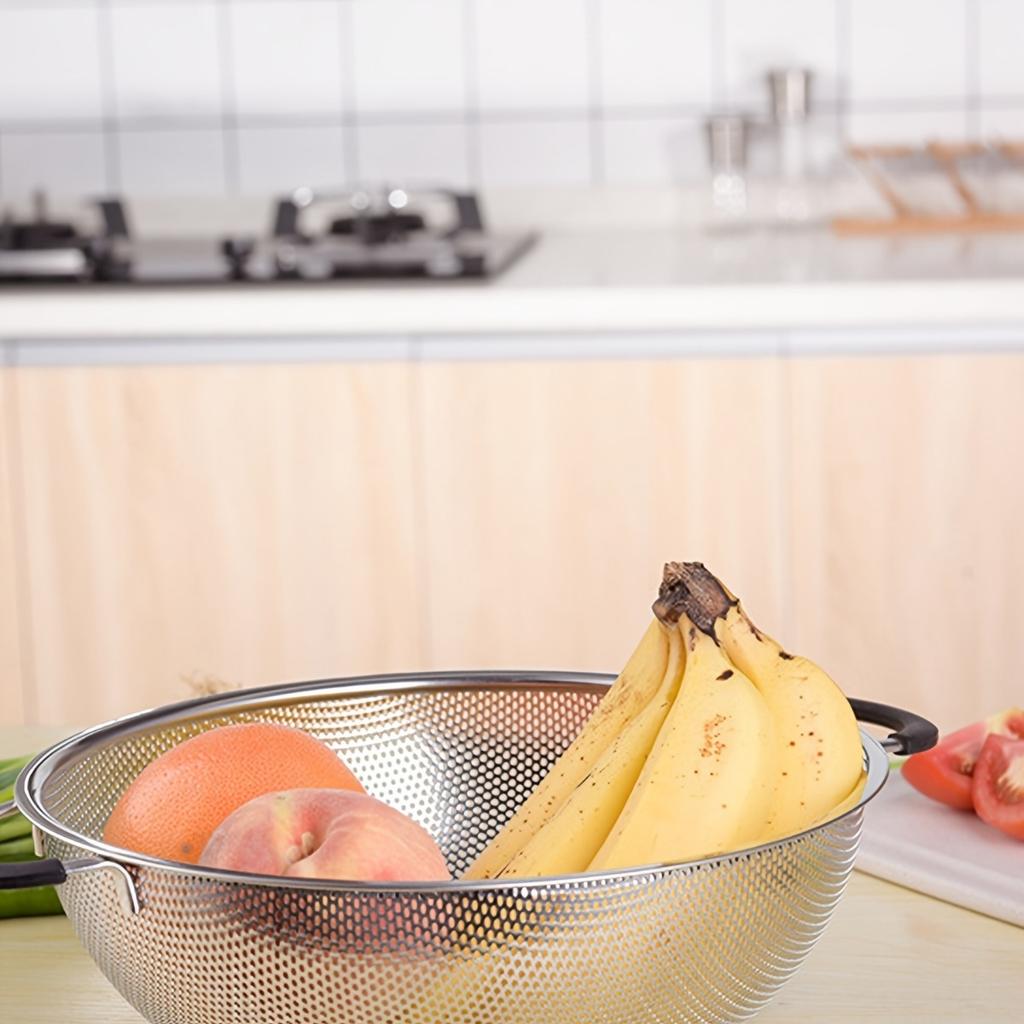Stainless Steel Kitchen Draining Basket - Perfect for Fruits & Vegetables, Essential Cooking Accessory