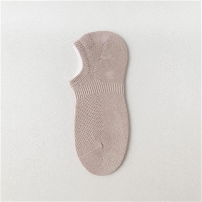Men's Summer Thin Short Socks, Mesh Breathable Solid Color Cotton Socks, Anti-slip and Non-dropping, and Shallow-mouthed Invisible Boat Socks