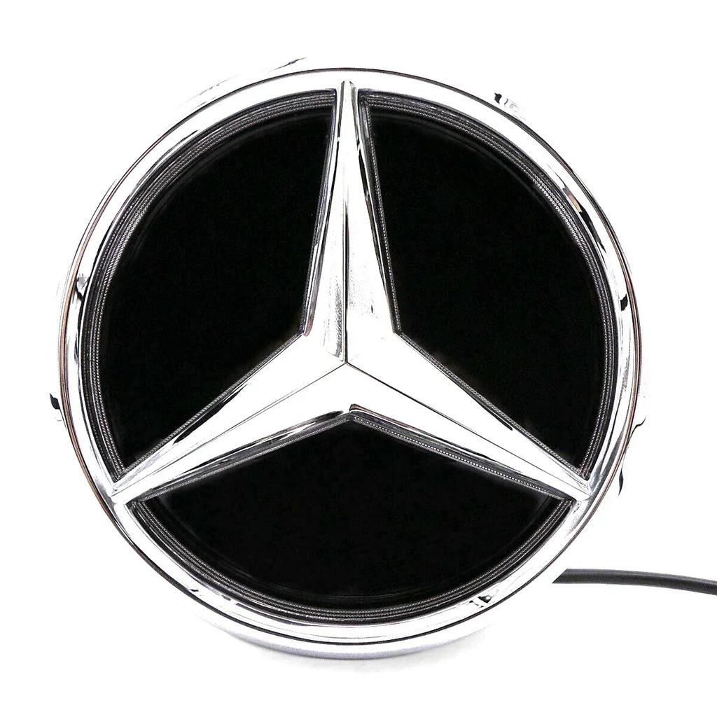 Car Sticker For Mercedes Benz Chrome Silver And Glossy Black Front Grilled Star Emblem Illuminated Logo For Mercedes Benz GLC X2