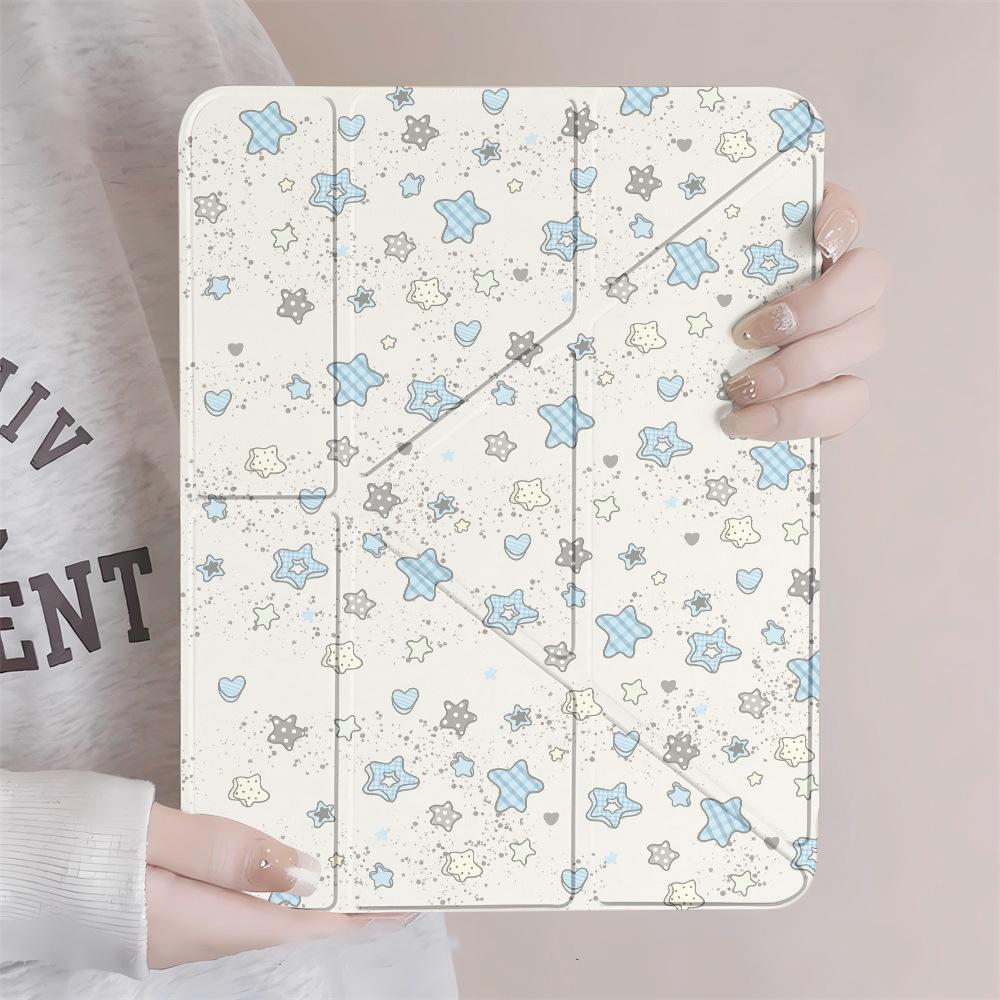 Applicable To iPad Pro 11 Blue Star Y Fold Sticker Flat Protective Case Acrylic 10.2 Inch All-Inclusive Simple