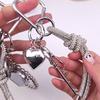 Phone Lanyard Mini Love Mirror Keychain Rhinestone Crystal Chain Pendant  for Women/Men