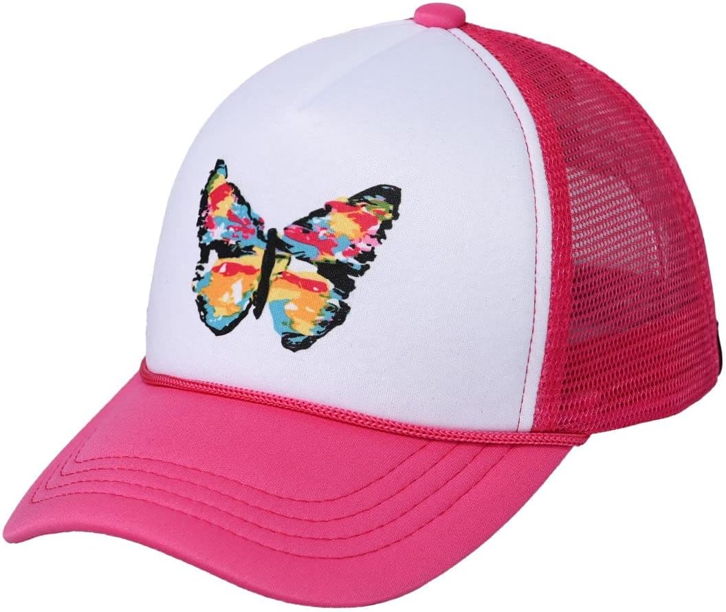

Butterfly Print Trucker Hat Unisex Adult Mesh Baseball Cap Outdoor Adjustable Visor One Size