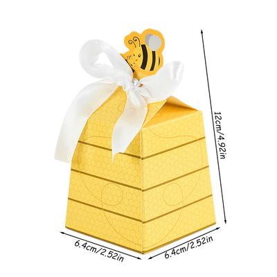 20/10pcs Little Bee Candy Gift Box with Ribbon Kids Boy Girl Birthday Party Supplies Baby Shower Decoration Wedding Gift Favors